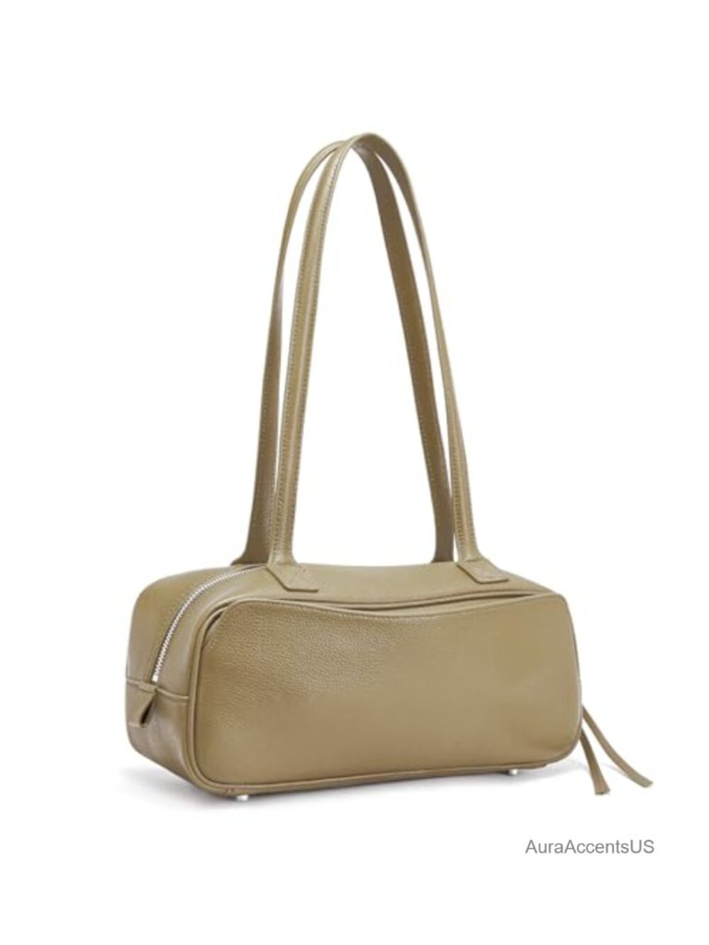 Genuine Leather Bowler Bag Women Chic Minimalist Shoulder Purse Soft Cowhide